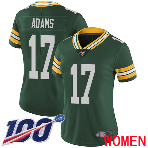Green Bay Packers Limited Green Women 17 Adams Davante Home Jersey Nike NFL 100th Season Vapor Untouchable